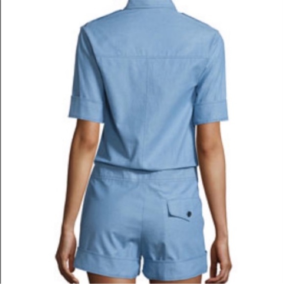 Light Blue Button-Up Romper - Picture 2 of 7